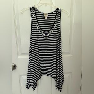 Black and White Striped Tank Top